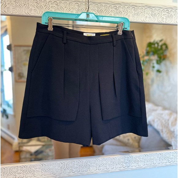 NWT Anthropologie Super High Waist/Rise Black Pleated External Pockets Shorts 12 - Picture 8 of 12